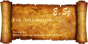 Eck Szilveszter névjegykártya